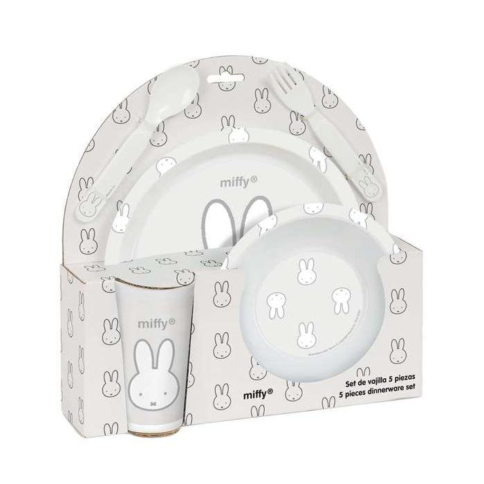 Set De Platos Cubiertos Y Vaso Safta Miffy Menta 260x260x90 mm