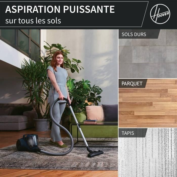 Aspirador de bidón sin bolsa - HOOVER - HP110HM - 700 W - 78 dBA - 2 L - Azul 4 Aspirador de bidón sin bolsa - HOOVER - HP110HM - 700 W - 78 dBA - 2 L - Azul 4