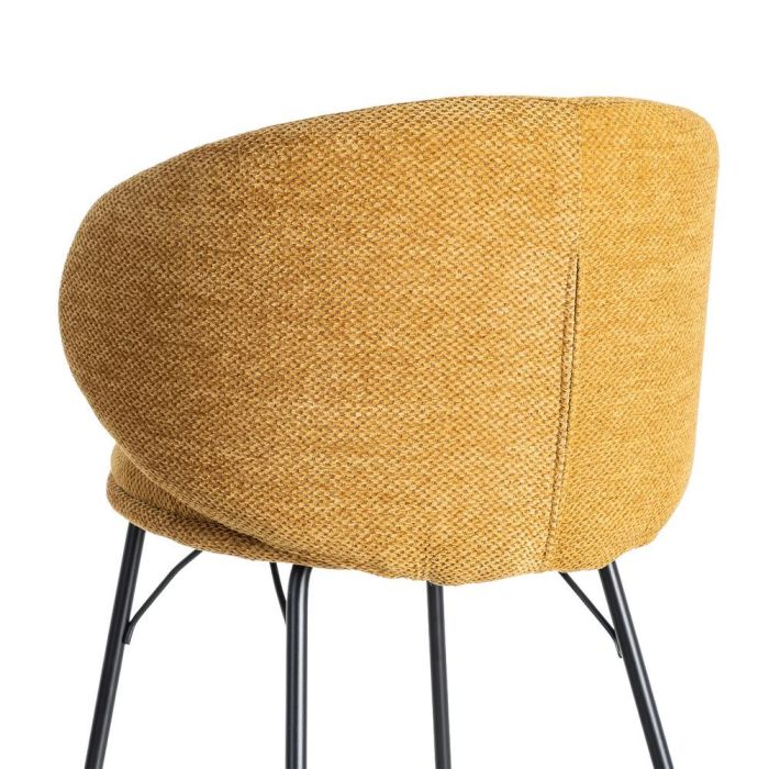 Taburete Mostaza Tejido-Metal Salón 46,50 X 46,50 X 90 cm