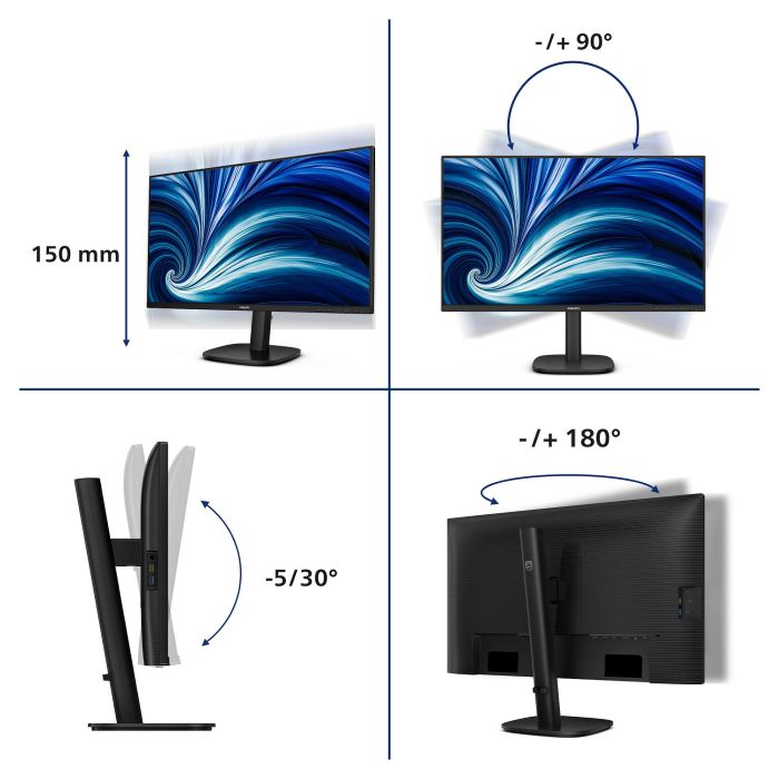 Philips Monitor 27B2U3601 27" Quad HD IPS HDMI DP USB-C Negro 8