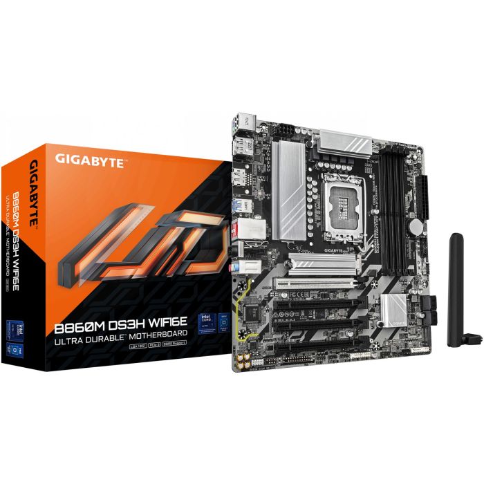 GIGABYTE B860M DS3H WIFI6E Placa Base Intel B860 LGA 1851 micro ATX DDR5 Wi-Fi 6E 2.5GbE USB 3.2 Gen2 PCIe 5.0 0 GIGABYTE B860M DS3H WIFI6E Placa Base Intel B860 LGA 1851 micro ATX DDR5 Wi-Fi 6E 2.5GbE USB 3.2 Gen2 PCIe 5.0 0