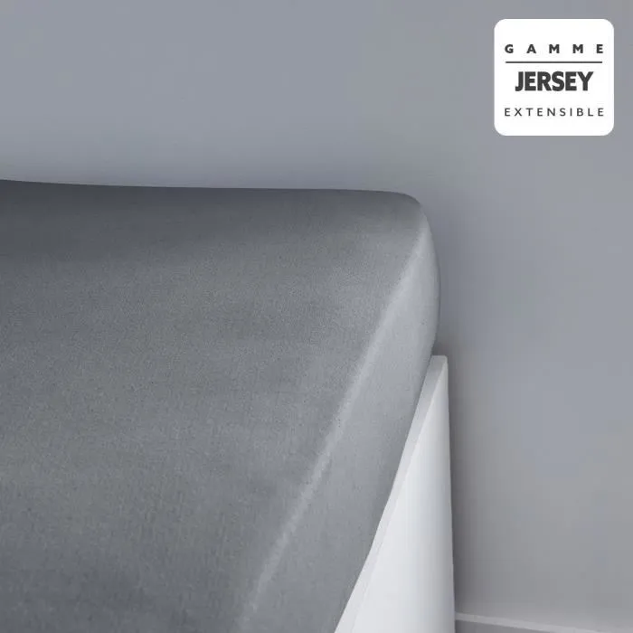 Today TODAYESSENTIALTODAY Juego de sábanas bajeras, 90 x 190+25 cm, 1 persona, 100% jersey de algodón, Acero, TOD3574641208097 2