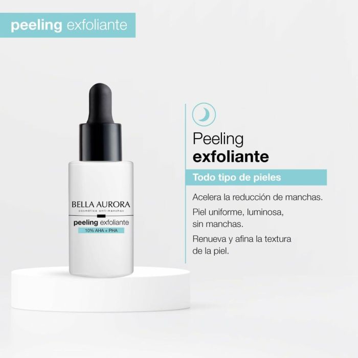 Bella Aurora Peeling Exfoliante 10% AHA + PHA Sérum Facial Antimanchas 30 ml – Ácido Mandélico, Gluconolactona, Lactobiónico 2