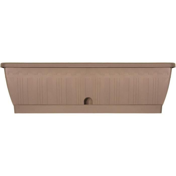 Garden ID 08200507 Jardinera Terraflor Taupe 60 cm con Reserva de Agua, Fabricada con Material Reciclado y 100% Reciclable, Alta Durabilidad