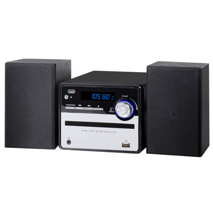 Trevi HCX 10F6 Minicadena de música para uso doméstico 20 W Negro, Plata