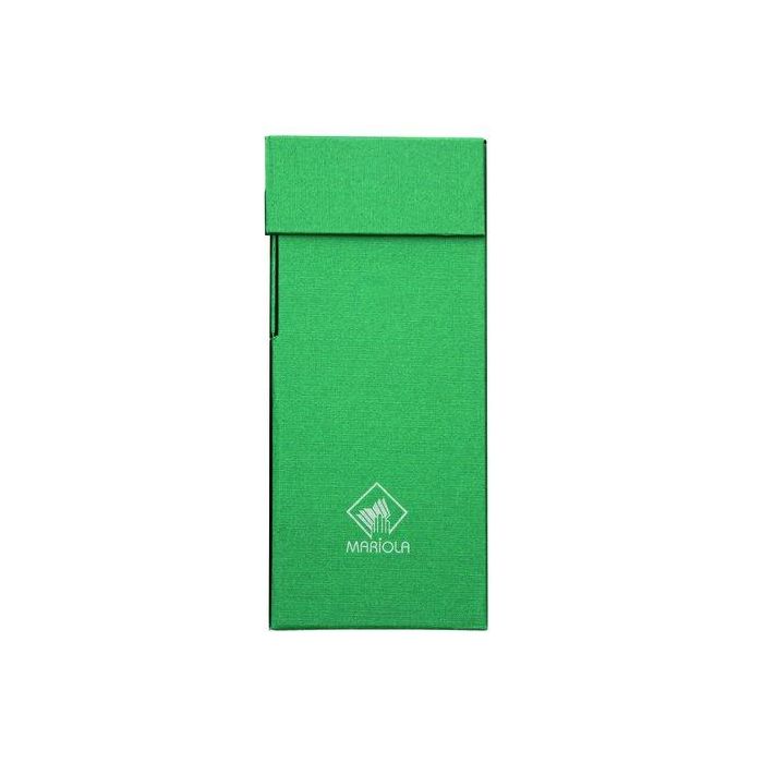 Mariola Caja de Transferencia Folio Cartón Forrado con Tela Geltex Verde