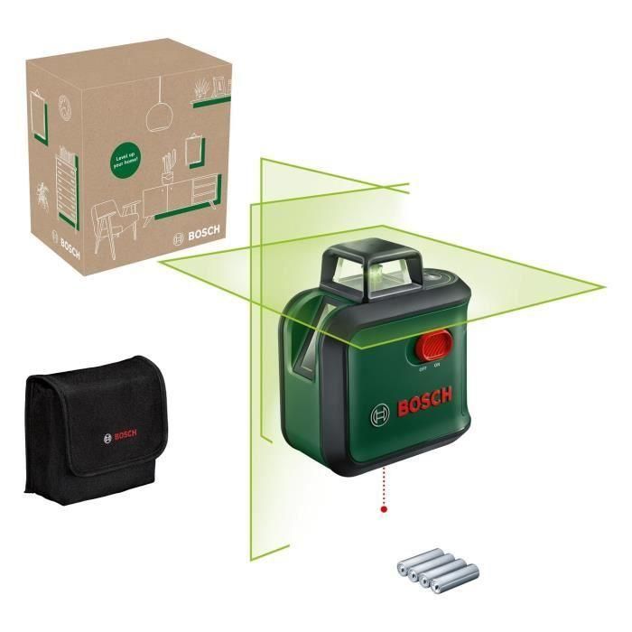 Láser de línea AdvancedLevel 360 de Bosch (láser de 3 líneas con láser de 360° para alineación en toda una habitación, en caja Láser de línea AdvancedLevel 360 de Bosch (láser de 3 líneas con láser de 360° para alineación en toda una habitación, en caja