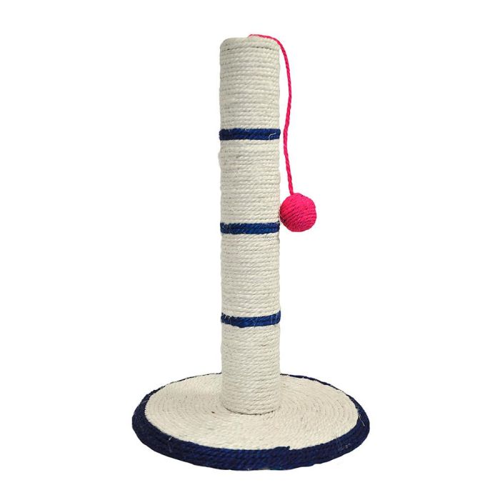 Nayeco Rascador para Gatos con Base Circular, Poste y Pelota para Juego y Cuidado de Uñas Beige