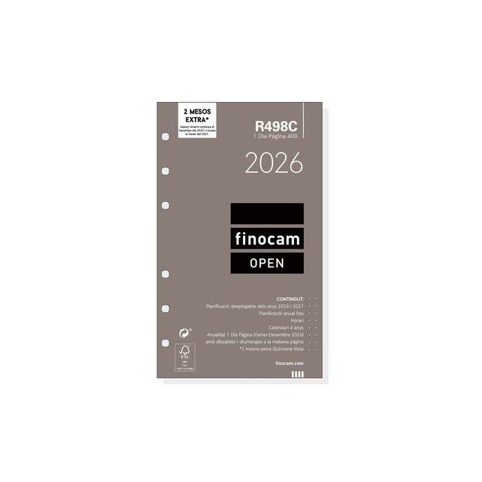 Recambio Agenda Anual (2026) Catalan Finocam R498C Open 400 91X152 Anualidad D/P