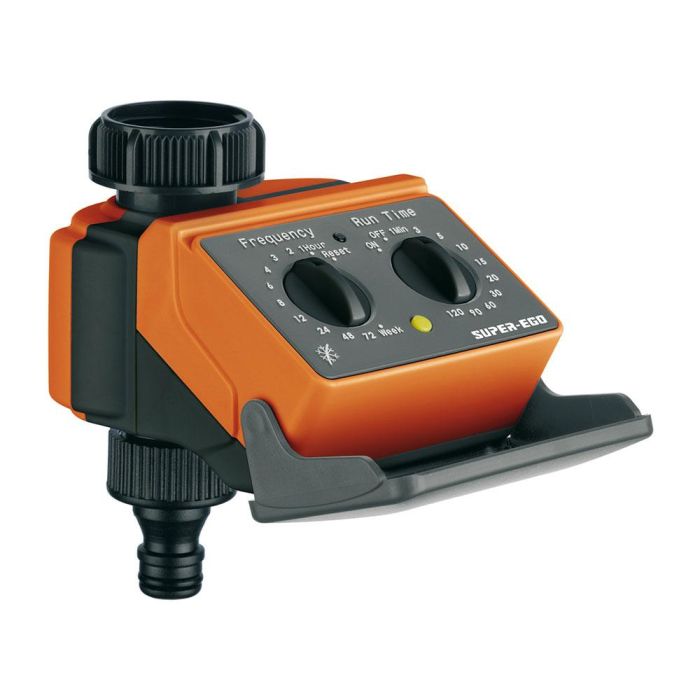 Super Ego Programador de Riego Analógico Sego-Timer, 10 Programas Prefijados, Duración 1-120min, Frecuencia 1h-7d, Polipropileno, Anti UV, Protección Heladas