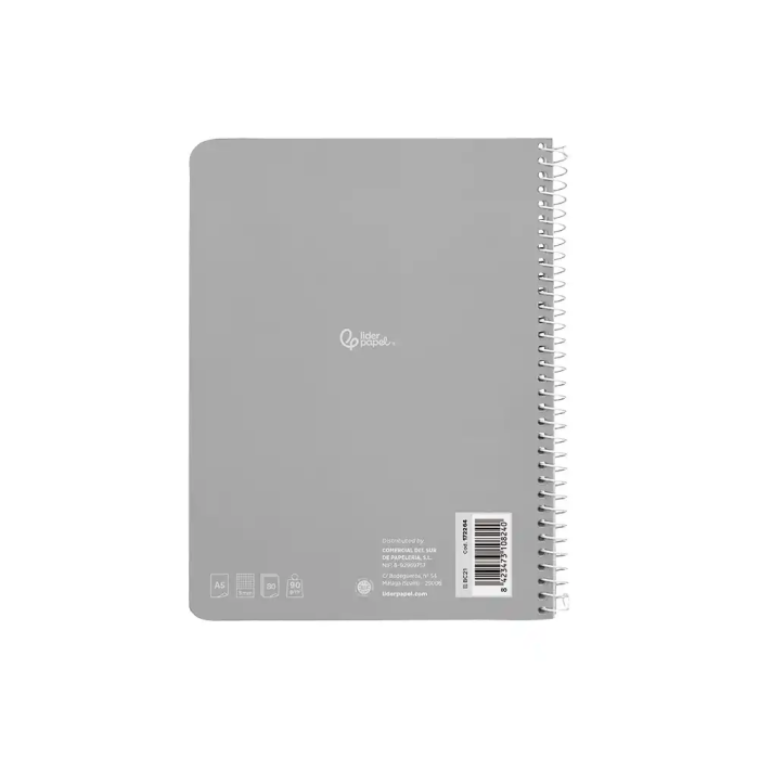 Liderpapel Cuaderno Espiral A5 Witty Tapa Dura 80 Hojas 90gr Cuadro 3mm Colores Surtidos 3