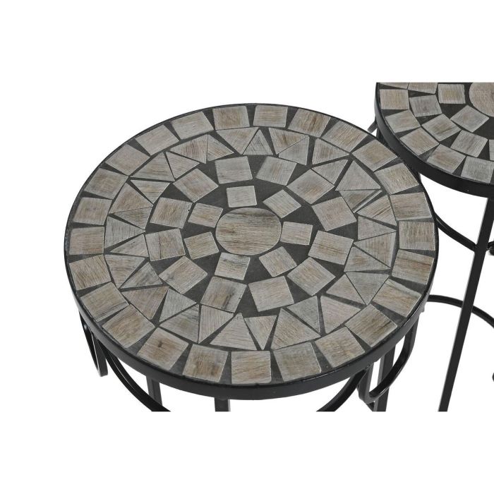 Mesita Auxiliar Terraza Y Jardin DKD Home Decor Multicolor Negro 30 x 69 x 30 cm Set de 3 3 Mesita Auxiliar Terraza Y Jardin DKD Home Decor Multicolor Negro 30 x 69 x 30 cm Set de 3 3