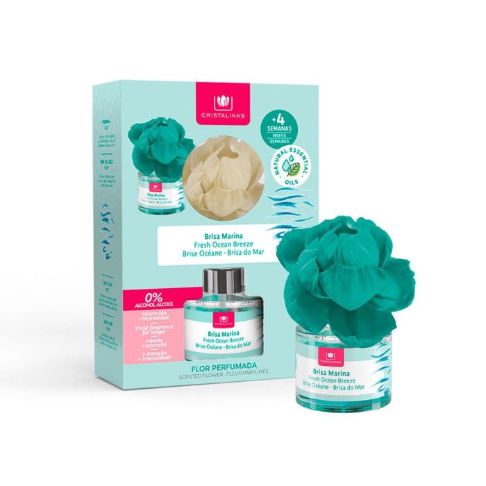 Cristalinas Ambientador 0% Brisa Marina Difusor con Flor Perfumada 40 ml 1