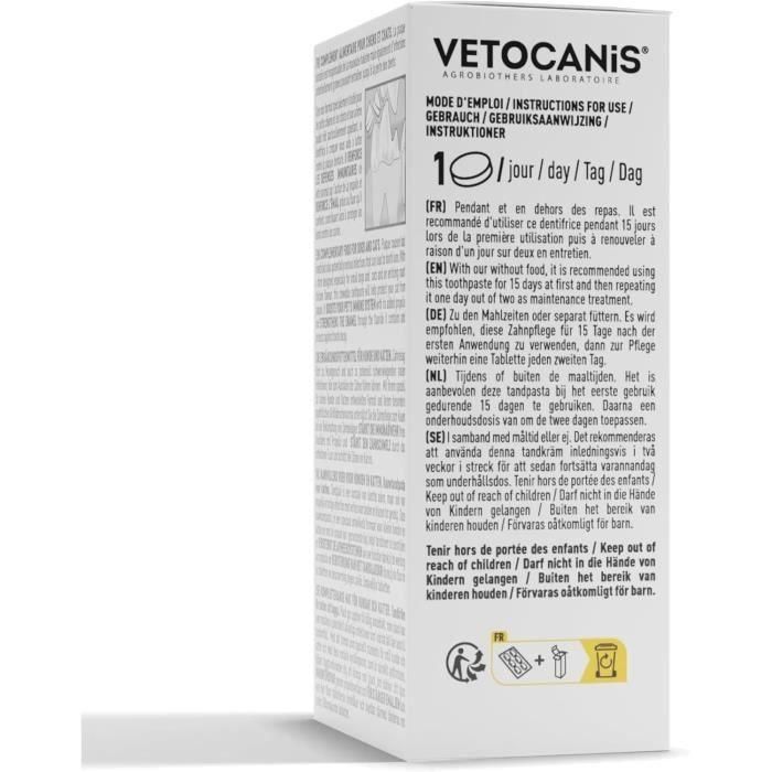 Vetocanis Plak Fighter Pasta de dientes masticable para gatos, 30 tabletas, Sabor a pollo, Salud dental, combate placa y caries 5 Vetocanis Plak Fighter Pasta de dientes masticable para gatos, 30 tabletas, Sabor a pollo, Salud dental, combate placa y caries 5