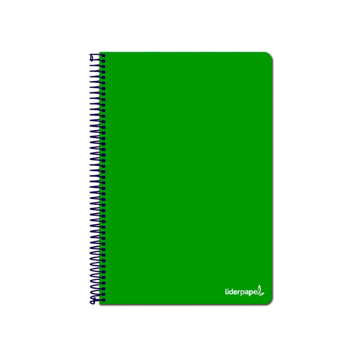 Liderpapel Cuaderno Espiral Folio Tapa Blanda 80 Hojas 60gr Horizontal con Margen Color Verde 1