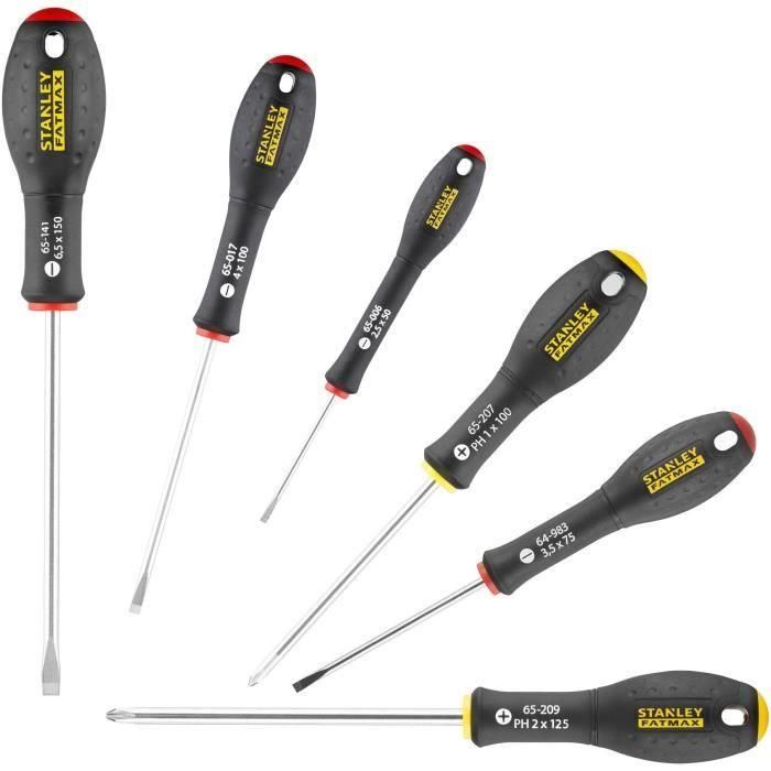 STANLEY FATMAX FMHT0-62627 STA3253560626273 - Juego de 7 Destornilladores para Electricista, Mecánico y Phillips