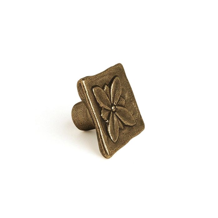 Rei Pomos metálicos para mueble, acabado cuero viejo mod.1119, 4 unid. 33x33mm