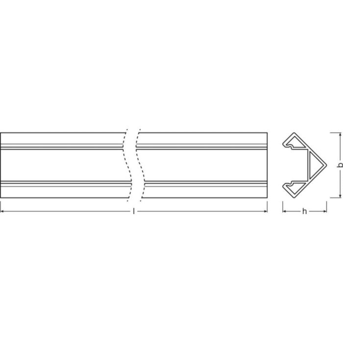 [LVE-4058075279308] Ledvance Perfíl Medio Tiras LED -PM06/E/18X18/12/1 1M 1