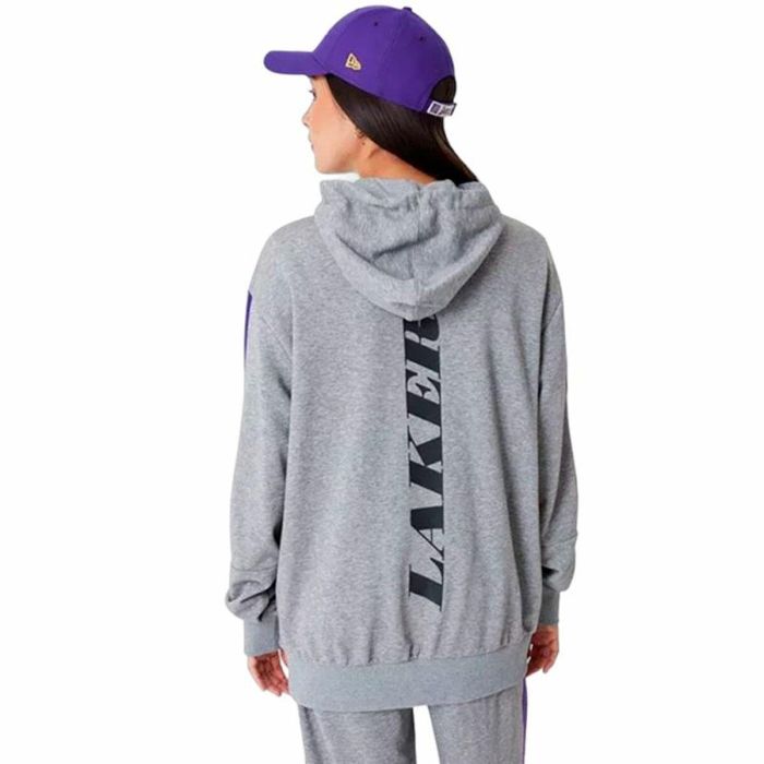 Sudadera con Capucha Unisex New Era LA Lakers NBA Colour Block Gris M 4 Sudadera con Capucha Unisex New Era LA Lakers NBA Colour Block Gris M 4