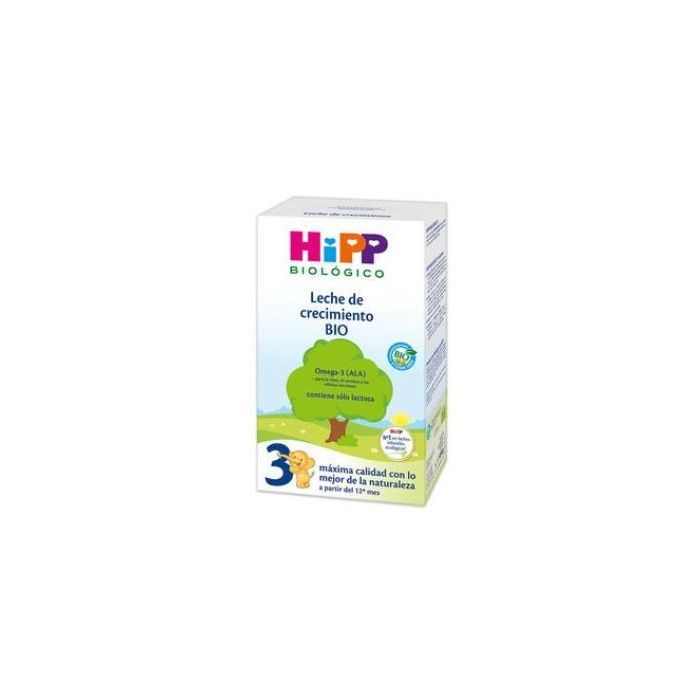 HIPP Leche 3 Crecimiento Ecológica 500g Bebés desde 12 Meses con Omega 3, Vitaminas y Minerales
