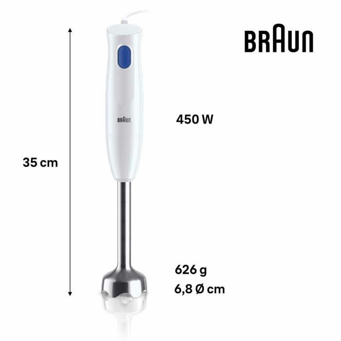 Batidora de Vaso Braun MQ10.001MWH Blanco 450 W 18