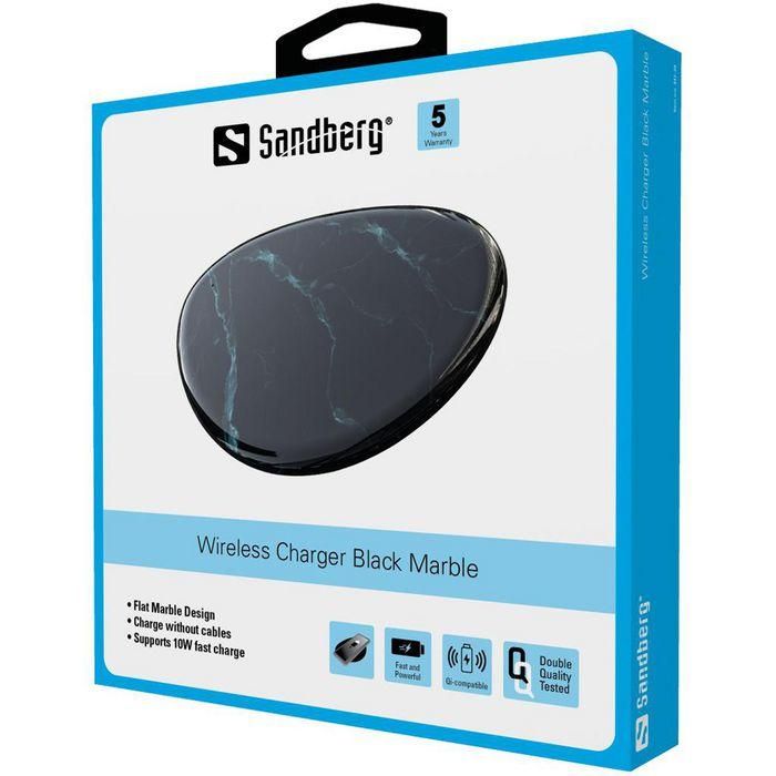 Sandberg Wireless Charger Black Marble 1 Sandberg Wireless Charger Black Marble 1