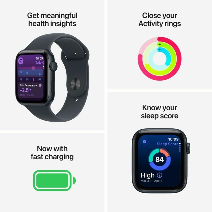 Apple Watch SE 3 Aluminium 44mm GPS Medianoche con Correa Deportiva M/L 5