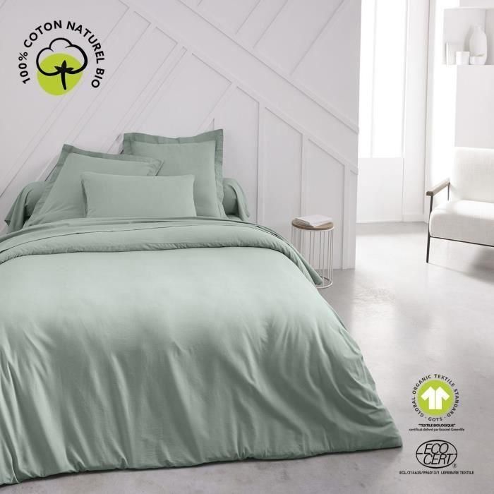 Today TOD3574643509574 Sábana Bajera Algodón, Color Celadón Orgánico, para Cama 160x200 cm y colchón +30 cm 1