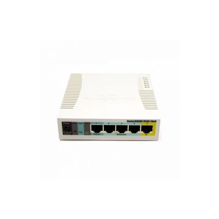 Mikrotik RB951Ui-2HnD Punto de Acceso Router Inalámbrico 2.4GHz 802.11b/g/n con 5 Puertos Ethernet y USB 2.0 1