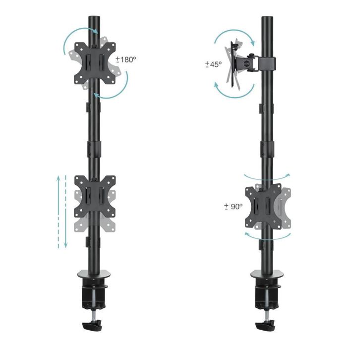 Tooq Soporte de Mesa para 2 Monitores DB1233TNV-B Giratorio Inclinable hasta 8kg Negro 1 Tooq Soporte de Mesa para 2 Monitores DB1233TNV-B Giratorio Inclinable hasta 8kg Negro 1
