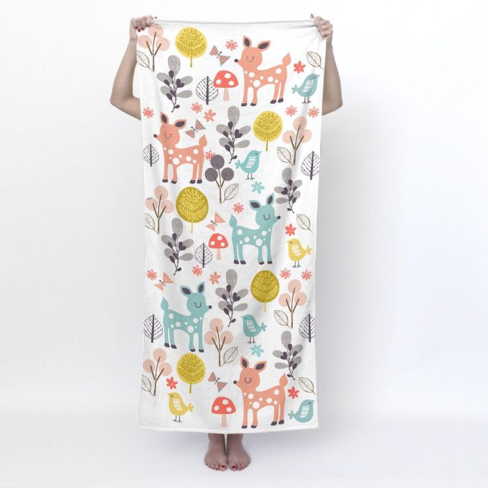 Toalla de baño HappyFriday Moshi Moshi Woodland Multicolor 70 x 150 cm 4