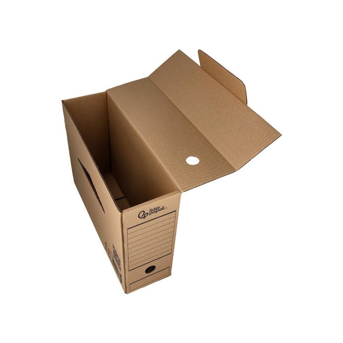 Caja Archivo Definitivo Liderpapel Folio Prolongado Carton Reciclado 325 gr-M2 Lomo 116 mm Kraft 388x116x275 mm 7