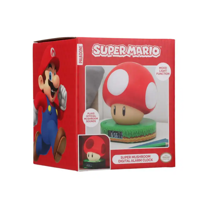 Wondee Despertador Super Mario Mushroom con Luz de Noche Digital 3