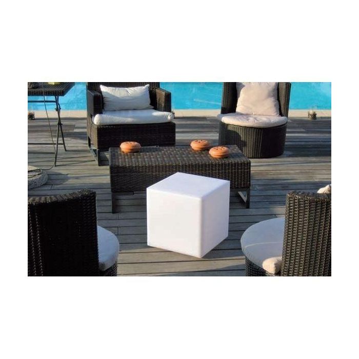 Lumisky Lámpara de Suelo Decorativa Cubo Moderno Polietileno Grueso Blanco y Negro 40 cm con Base E27 para Iluminación Cálida 1
