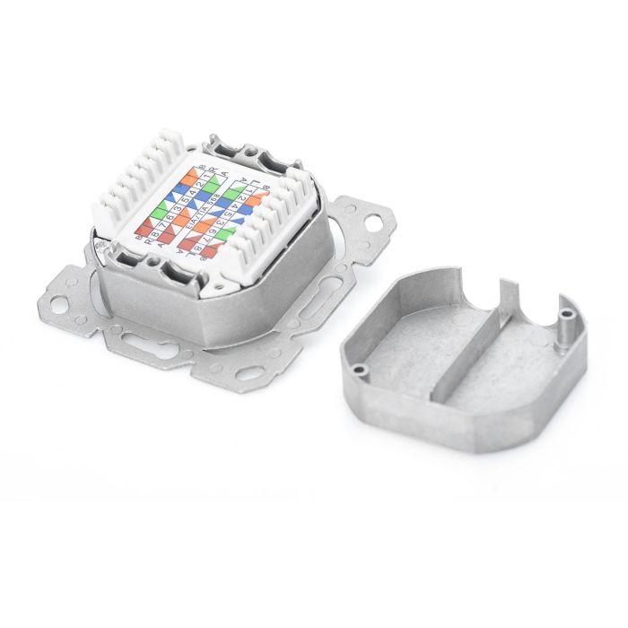 DIGITUS Anschlussdose Cat6a 2xRJ45 geschirmt Unterputz weiß 4