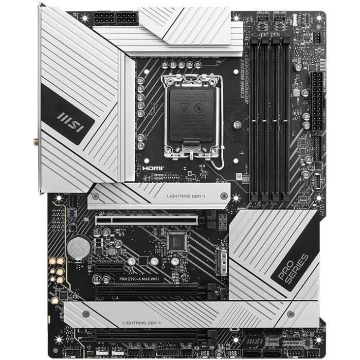 MSI PRO Z790-A MAX WiFi Placa Base Intel Z790 LGA 1700 ATX DDR5 hasta 7200MHz, Wi-Fi 6, Bluetooth 5.3, Ethernet 2.5G 1