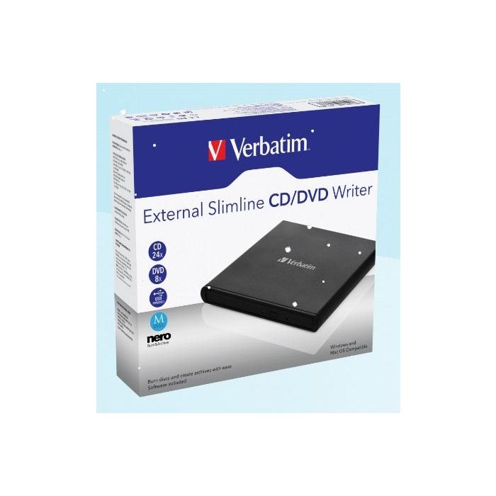 VERBATIM Grabadora Externa CD/DVD SLIMLINE VERBATIM Grabadora Externa CD/DVD SLIMLINE