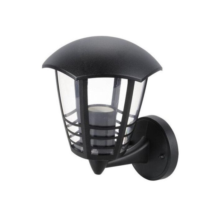 RABALUX RAB-8618 Aplique Exterior Marseille Clásico, E27 IP44, Metal Negro 23cm Alto, Plástico Transparente, 60W Max, Anti-UV