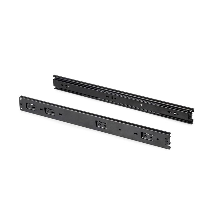 Emuca Lote de 5 juegos de guías para cajones, de bolas, altura 45mm, profundidad 450mm, extracción total, Negro 4