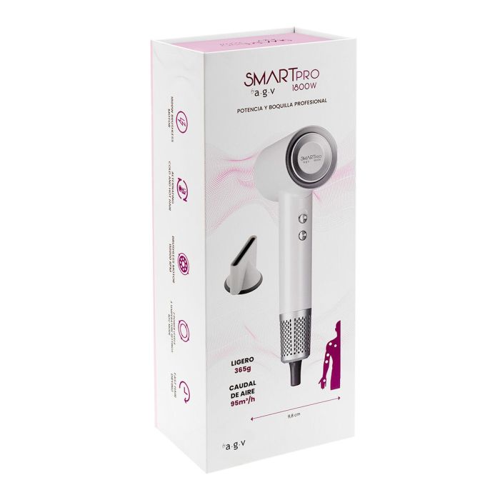 By AGV Pack Secador de Pelo y Difusor Smart Pro 1800W Iónico Silencioso Secado Rápido 7