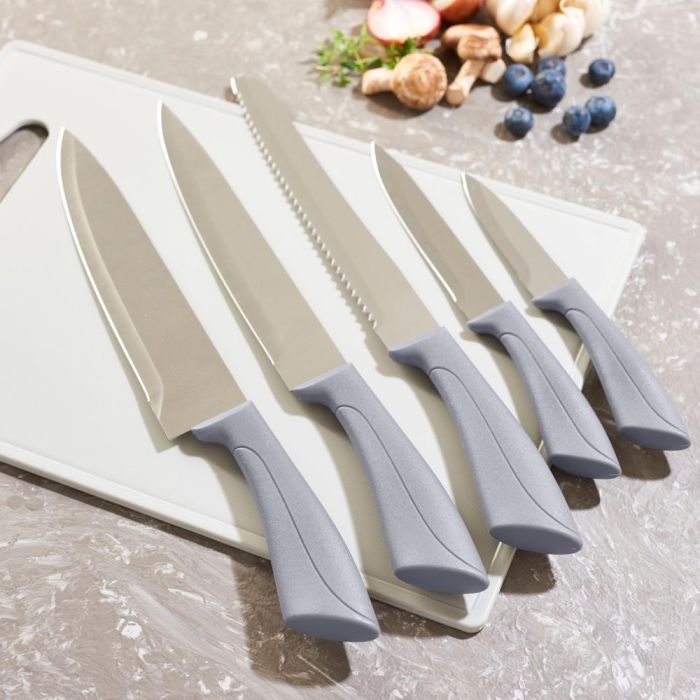 Day Juego De 5 Cuchillos Chef, Pan, Cocina, Vegetales Y Hierbas con Hoja De Acero Inoxidable Y Mango De Plástico 6