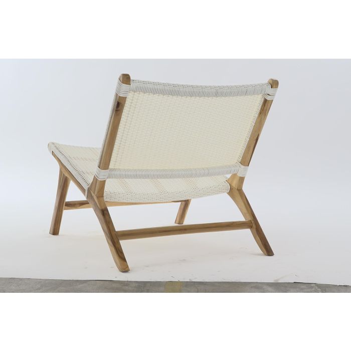 Silla de Jardín DKD Home Decor MB-177833 Blanco Natural PVC Teca 65 x 80 x 68 cm 5