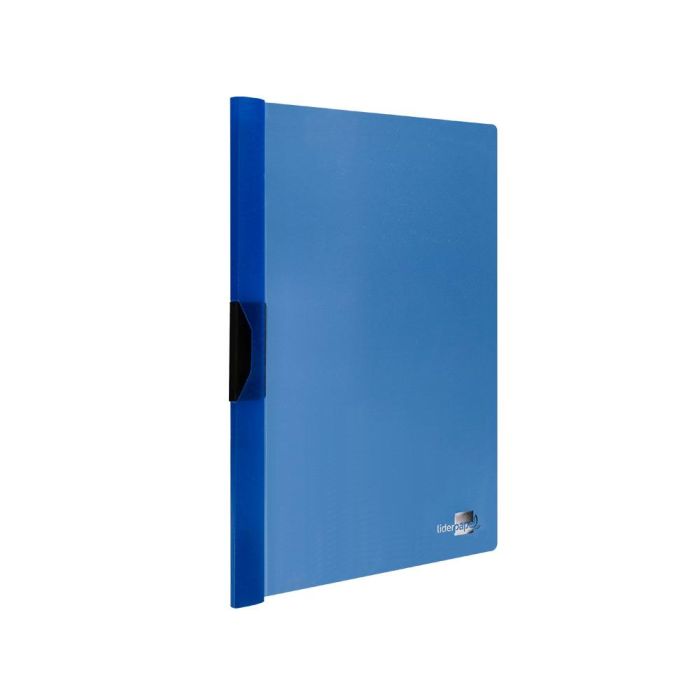 Carpeta Liderpapel Dossier Pinza Lateral Polipropileno Din A4 Azul Translucido 60 Hojas Pinza Deslizante 3