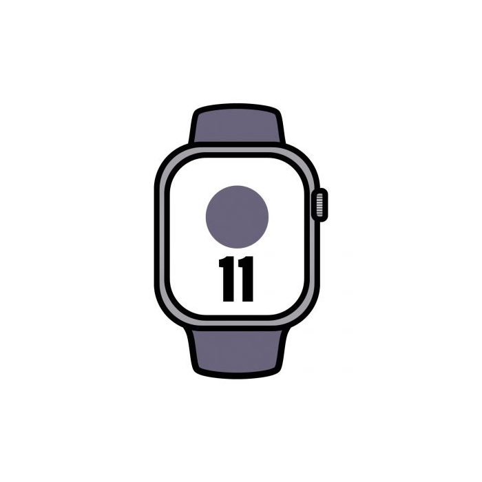 Apple Watch Series 11/ GPS/ 42mm/ Plata/ Correa Deportiva Niebla Lila (M/L)