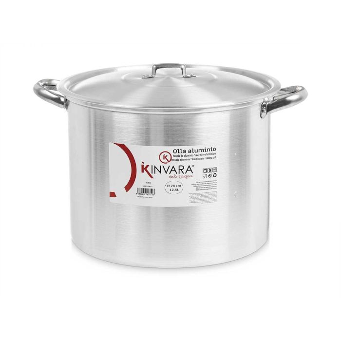 Olla de Aluminio Kinvara 28 cm 12.5 L - Plata, Apta Gas/Horno/Lavavajillas (4 Unidades) 1 Olla de Aluminio Kinvara 28 cm 12.5 L - Plata, Apta Gas/Horno/Lavavajillas (4 Unidades) 1