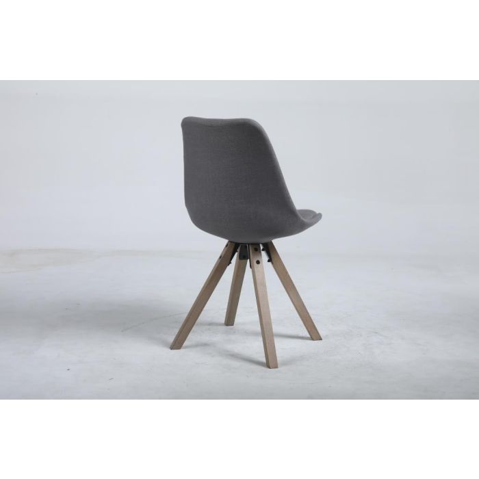 DKD Home Decor Silla Scandi Roble Poliéster Gris Oscuro 84x48x44 cm 4
