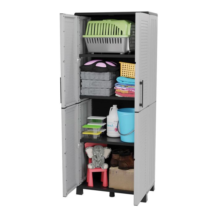 Armario alto línea family de polipropileno gris claro, 68 x 37 x 169 cm 1