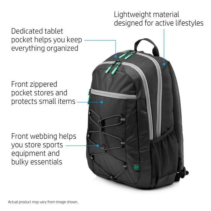 HP 39.62 cm (15.6") Active Backpack (Black/Mint Green) 3 HP 39.62 cm (15.6") Active Backpack (Black/Mint Green) 3