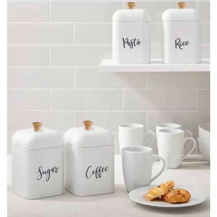 Quttin Bote de Metal para Cocina Estilo Coffee Retro con Medidas 11.2x11.2x13.5 cm (12 Unidades)