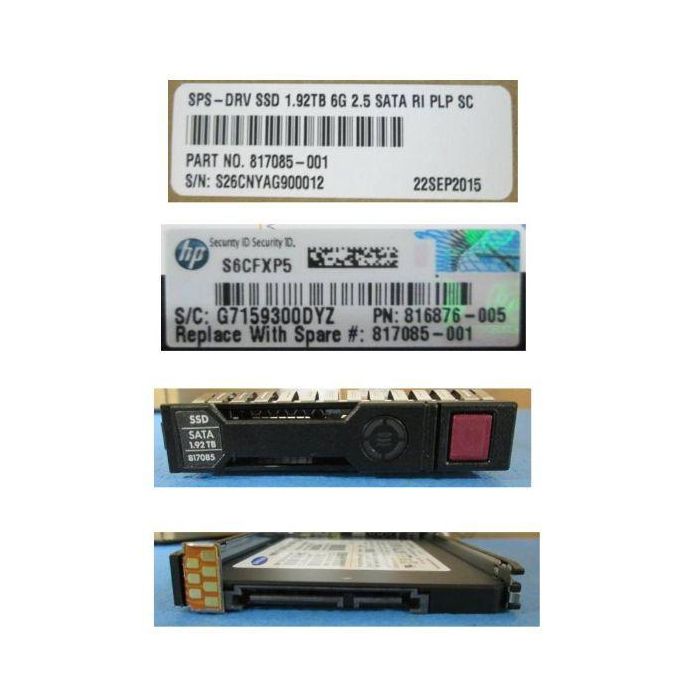 Hewlett Packard Enterprise 1.92TB, 2.5", SATA III, SFF, RI-3, SC, PLP 1